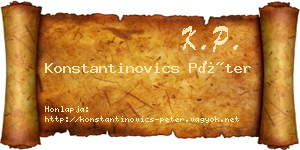 Konstantinovics Péter névjegykártya